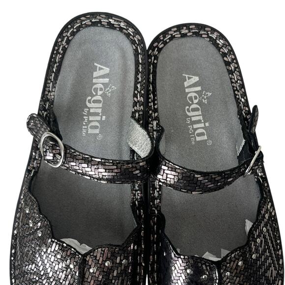 Alegria Tuscany Maryjane pewter slide clog 36 - Picture 6 of 11